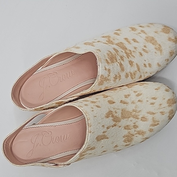 J Crew Calfhair Cowprint Convertible Wood Clogs - Picture 3 of 14